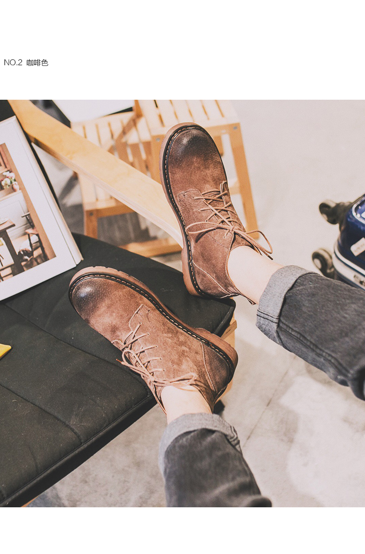 Martin ủng nam ủng nam mùa thu và mùa đông retro giày nam cao để giúp Martin giày công cụ khởi động tuổi trẻ đầu máy khởi động giày bảo hộ nam