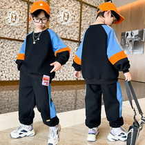 Boys suits 2022 new medium and large childrens clothing handsome boys foreign sportswear spring and autumn childrens clothes fried street tide
