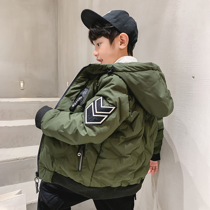 Tide brand boys' down padded jacket children's thickened padded jacket Western style coat middle-aged children's Korean version of cotton-padded jacket winter fashion