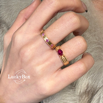 Red rose oval red corundum 925 silver gold-plated ring niche design high-end light luxury old money style new year