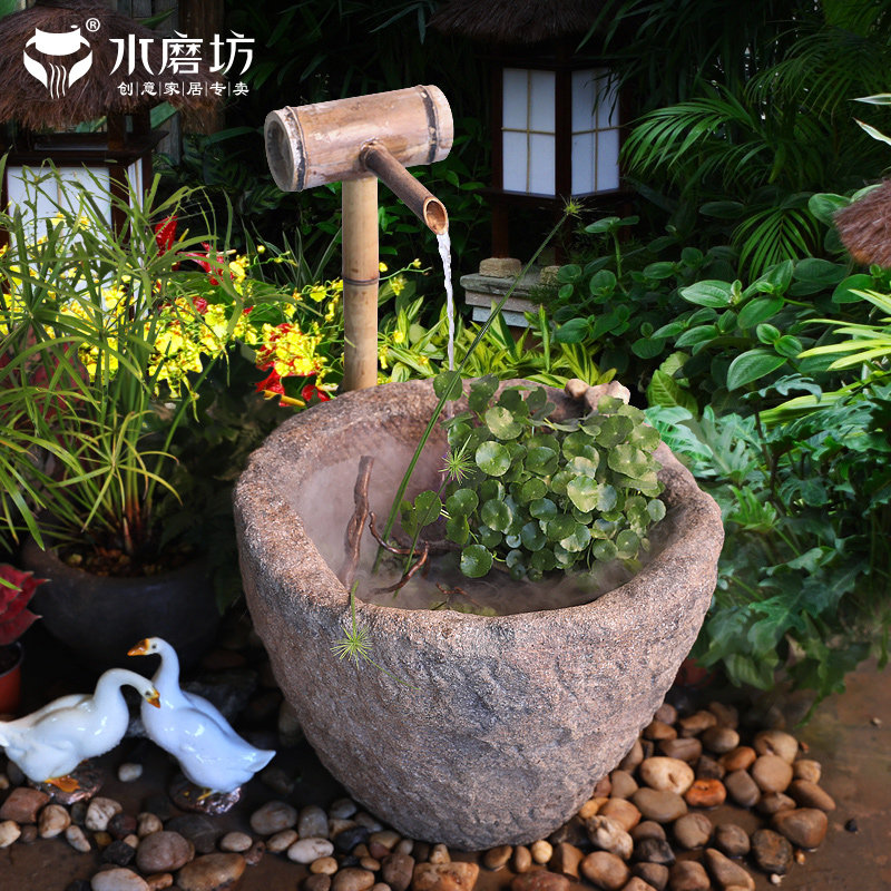 Courtyard retro-piece piece of water recycling water landscape parlour fake mountain fountain fish pool fake stadium