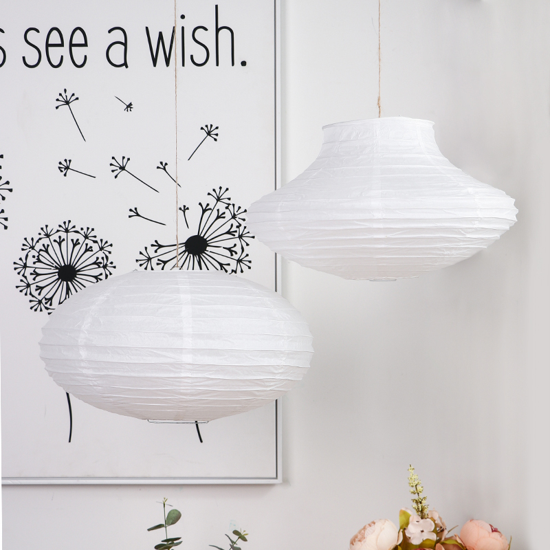 White Paper Lantern with a Diameter of 40cm Cm, Ufo Vase-Shaped, Stylish Paper Lampshade, Children's DIY Craft, Foldable White Paper Lantern with a Diameter of 40cm Cm, Ufo Vase-Shaped, Stylish Paper Lampshade, Children's DIY Craft, Foldable