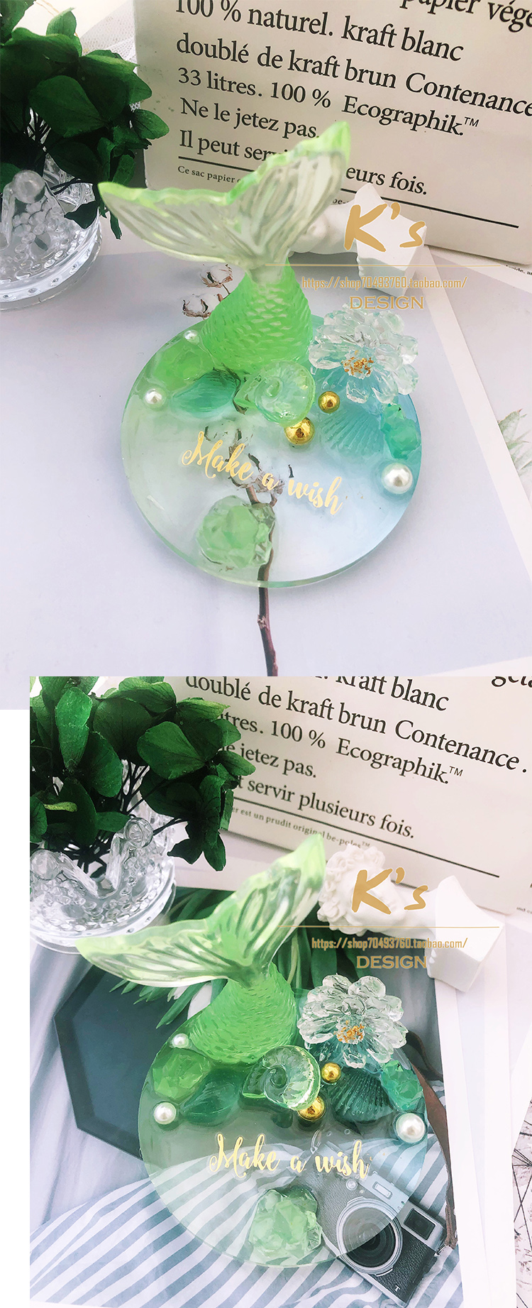 Đại dương gió đuôi cá điện thoại di động khung Epoxy đã hoàn thành máy tính để bàn trang trí trang trí đặt bảng in điện thoại di động lười biếng khung - Phụ kiện điện thoại di động ốp lưng iphone se 2020