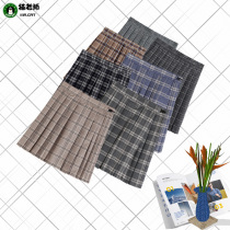 Cat teacher orthodox JK plaid skirt College style uniform skirt Cute soft girl Pleated skirt skirt A word short skirt Womens clothing