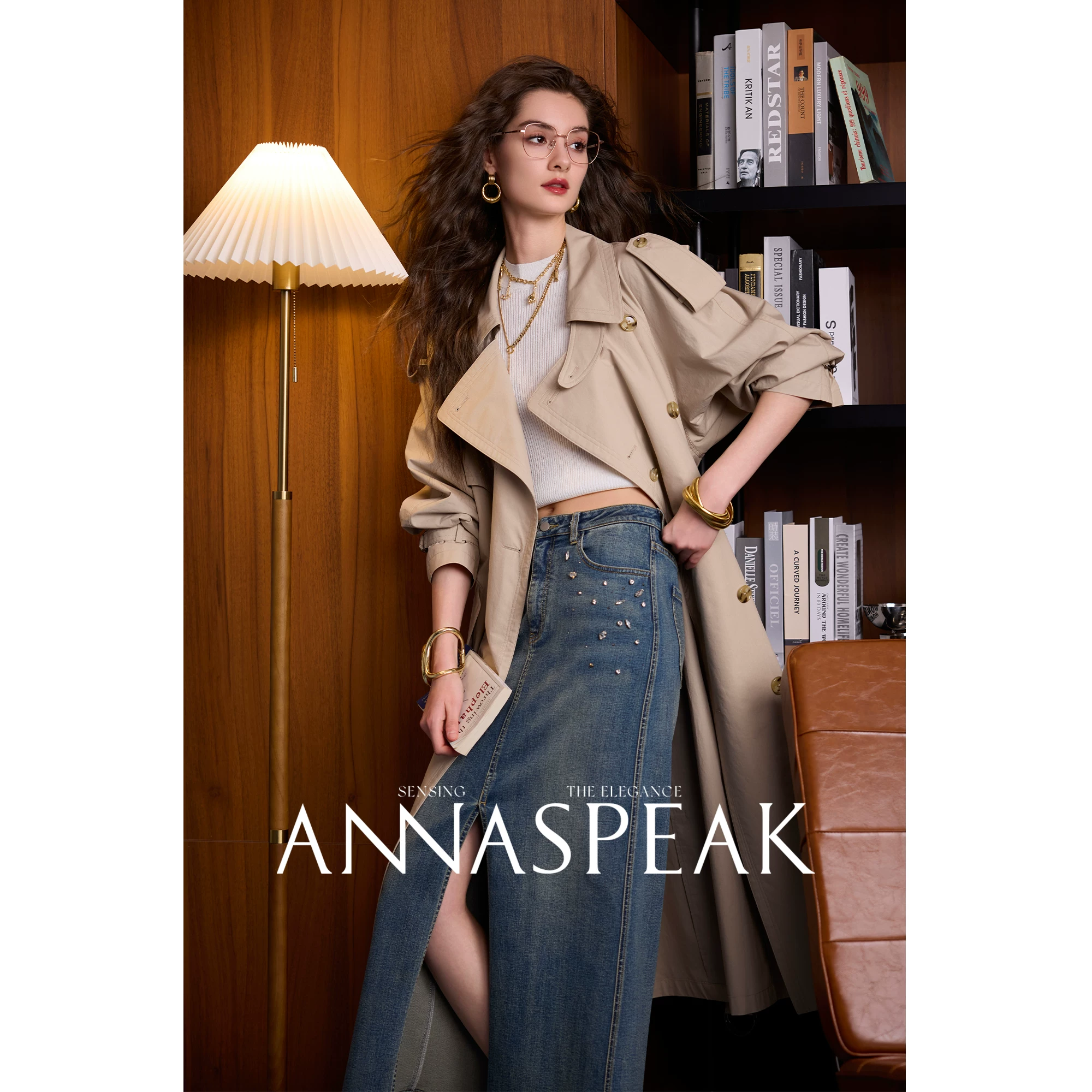 Классический импортный ретро плащ-тренч ANNASPEAK, США, средняя длина