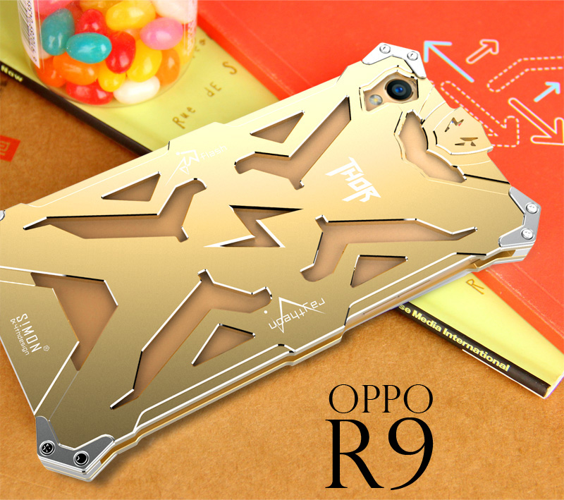 SIMON THOR Aviation Aluminum Alloy Shockproof Armor Metal Case Cover for OPPO R9 Plus & OPPO R9