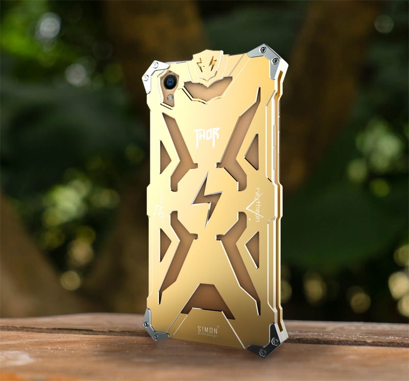 SIMON THOR Aviation Aluminum Alloy Shockproof Armor Metal Case Cover for OPPO R9 Plus & OPPO R9