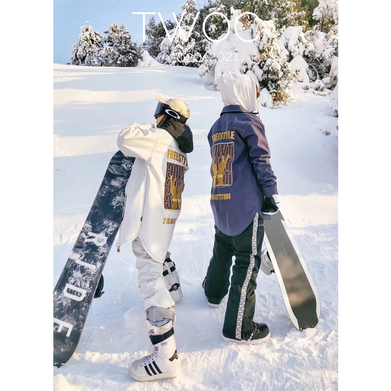 TWOC minus two degrees 2021 new outdoor trend brand single and double board ski suit High quality embroidery windproof waterproof