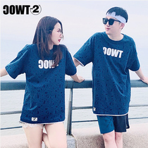 Minus two degrees TWOC cotton t-shirt skiing big T men and women short sleeve loose breathable round neck Tide brand T-shirt