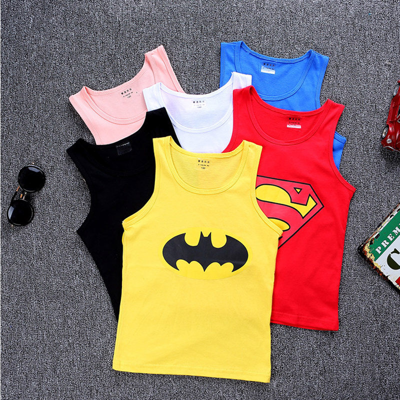 Boys vest 2023 new summer dress 3 - 5 children sleeveless T - shirt 6 words tops 7 children 8 years old 9 pure cotton clothes