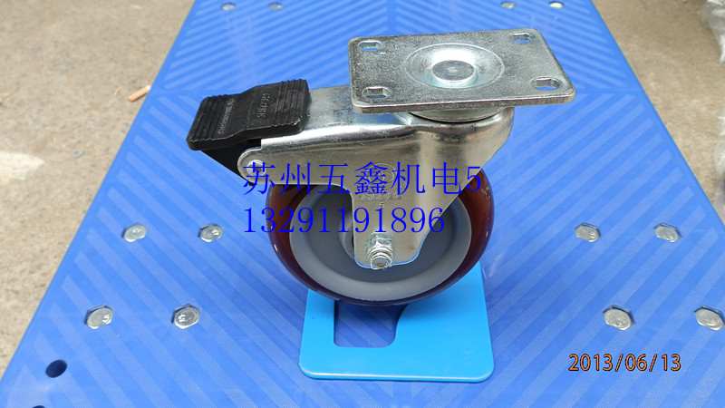 Universal universal wheel 4 inch polyurethane with brake caster wear-resistant mute wheel does not hurt the floor furniture wheel