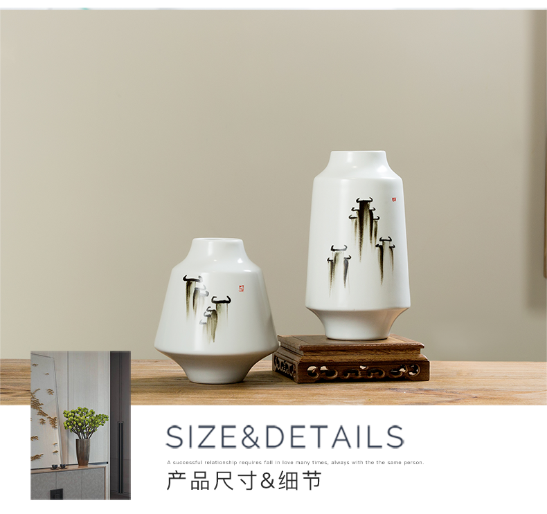 Creative new Chinese style home sitting room adornment ceramic vase is placed a large indoor flower arranging single flower art suits for