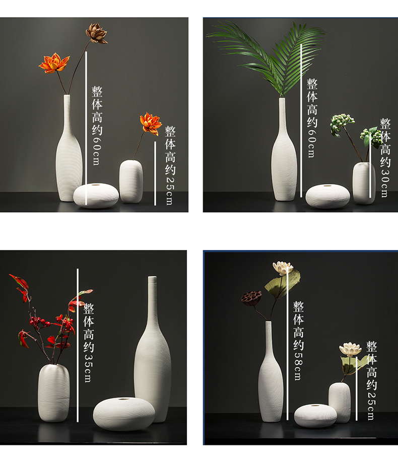 Creative Nordic white ceramic vase furnishing articles sitting room indoor household soft outfit wine accessories dried flower arranging flowers floral outraged