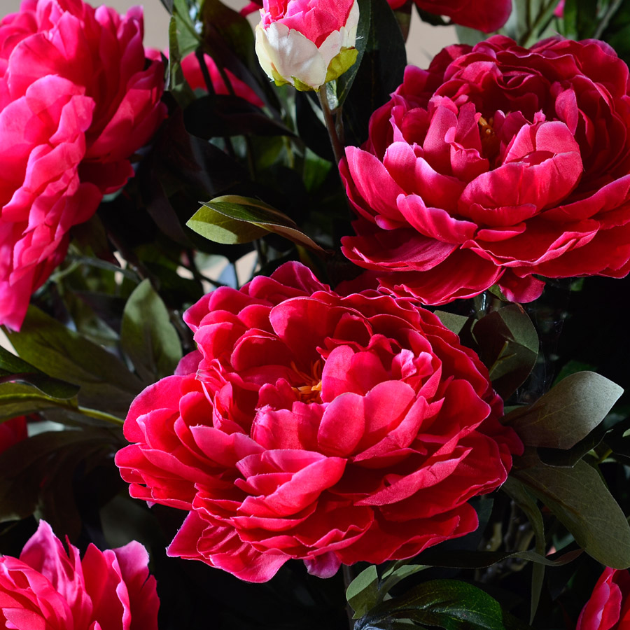 Large wedding housewarming celebration floral coarse pottery vase peony simulation finished furnishing articles suit household decorative flower flower