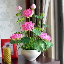 Simulation flowers for Buddha Lotus fake flowers potted plants for Buddha Lotus set living room room Buddha table decorations ornaments