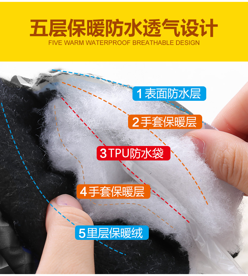 Găng tay leo núi trượt tuyết thể thao cho nam và nữ thể dục chống thấm nước cộng với nhung dày ngoài trời găng tay chống nắng Nhật