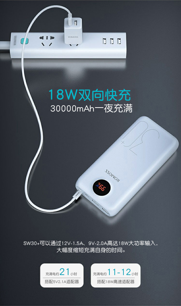 Roman Shi sạc kho báu 30.000 mAh 18W sạc nhanh hai chiều, dung lượng lớn, điện thoại di động PD tùy chỉnh sạc pin - Ngân hàng điện thoại di động sạc dự phòng xiaomi gen 2