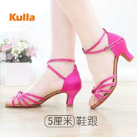 Розовый красный узел 5 см каблуки