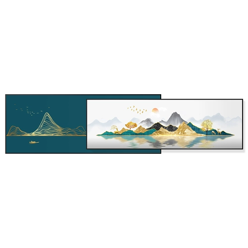 Тихая жизнь гостиная украшение двойной баннер абстрактный пейзаж роскошный роскошный атмосферный диван фоновый фона стена висящая картина