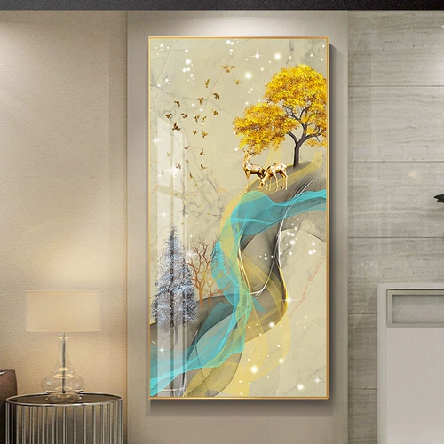 Сотни птиц Gao Fei Современная легкая роскошная крыльца декоративная живопись значительная абстрактная вертикальная версия фэнтезийной атмосферы фантастического атмосферного коридора