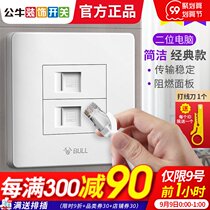 Bull switch socket dual computer network port computer network interface panel dual port network cable box broadband panel mesh plug