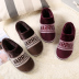 Giày đế dày chống trơn có khóa kéo về nhà giày cotton nữ mùa đông dép bông nam trong nhà đôi ấm đôi giày tháng dép ở nhà Trang chủ