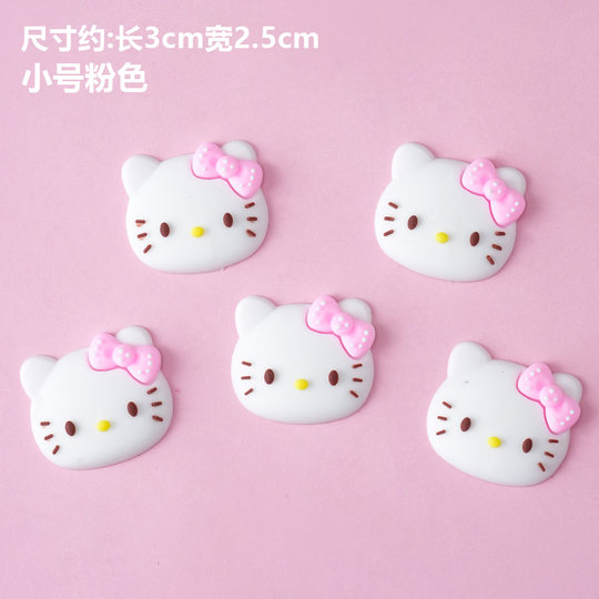 ins Cute Pink Bowknot Kitten Cake Decoration Ornament Cartoon Christmas Birthday Dessert Baking Insert