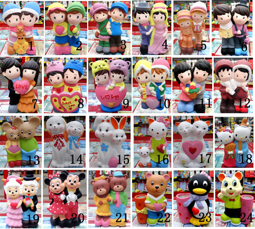 Large ceramic painted money box handmade toys non-gypsum doll white blank DIY painted educational toys