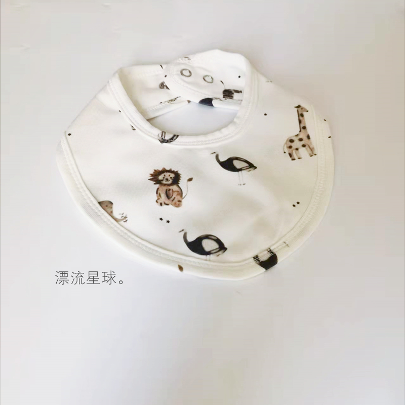 2 Layers Pure Cotton Classic U Type Absorbent Bib Hood Male Baby Food Dinner Bib Pure Cotton Saliva Towel Child Cartoon Infant