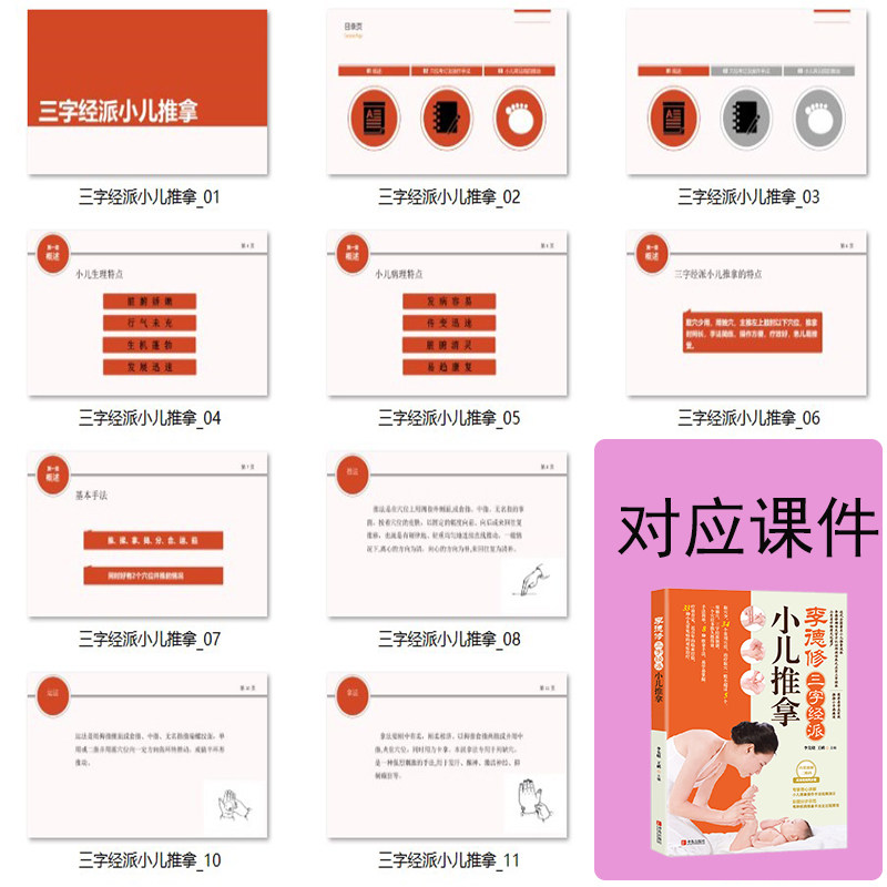 三字经派小儿推拿教学模型用品 李德修小儿推拿课本对应PPT课件
