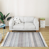 Bohemia living room woven carpet bedroom bedside Moroccan floor mats Nordic ins linen cotton hemp carpet