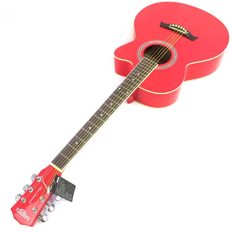 Nhạc cụ guitar dân gian 40 inch gửi 12 phụ kiện ba màu tùy chọn với cần điều chỉnh cho người mới bắt đầu chơi nhạc cụ jita - Nhạc cụ phương Tây trống đoàn đội