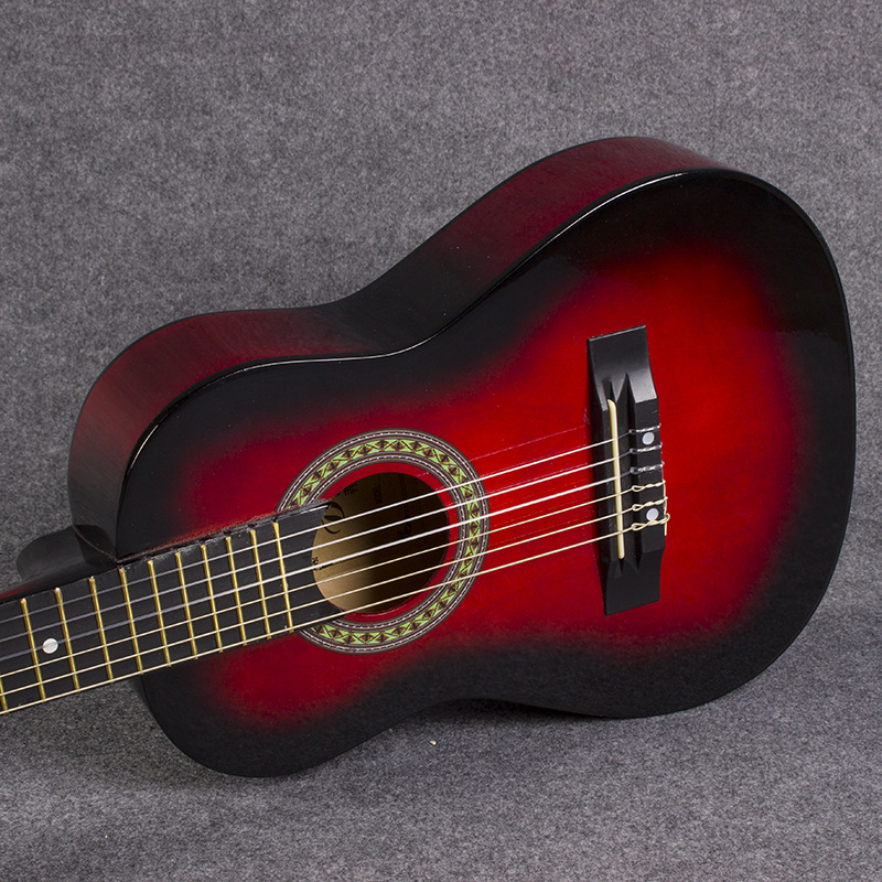 30 inch tròn cổ điển guitar trẻ em nhạc cụ người mới bắt đầu thực hành nhập guitar acoustic dây nylon jita đỏ - Nhạc cụ phương Tây guitar điện fender