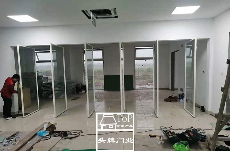 New product extremely narrow 360-degree middle shaft rotating door dimming glass sliding door bending round flat door manufacturer direct