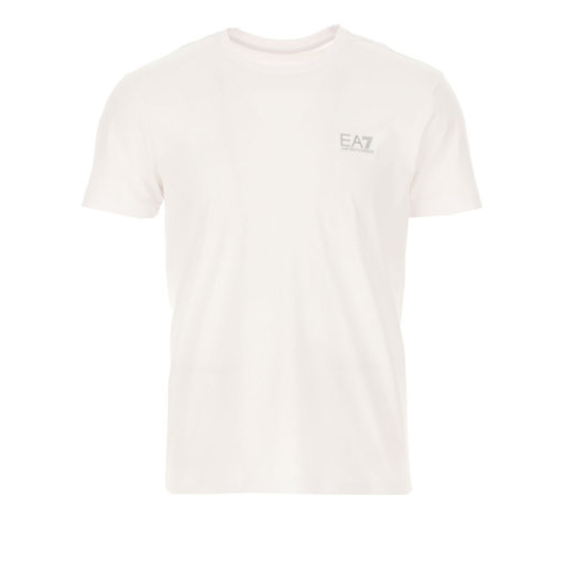 Armani Ea7 Unisex White Letter Micro-Logo Casual Sports Cotton Short-Sleeve T-Shirt