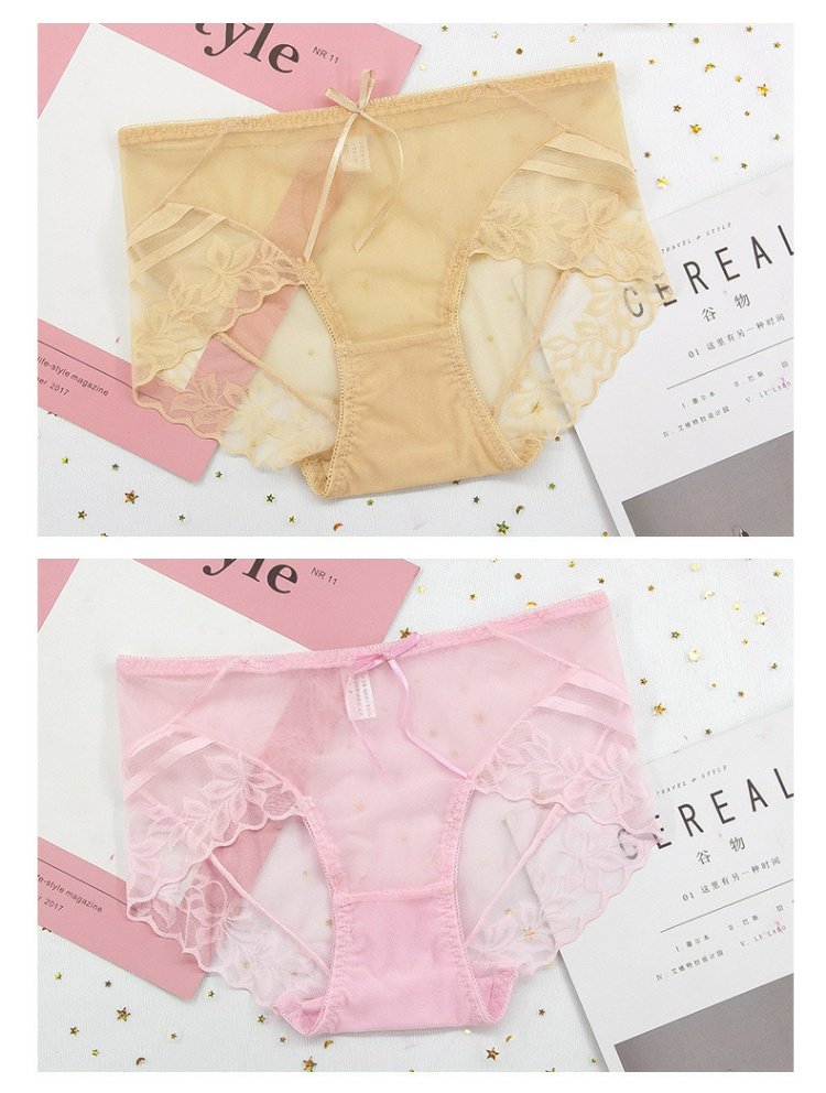 Đồ lót nữ Áo lót nữ ren gợi cảm cotton nóng bỏng underwear Đồ lót lưới ở eo không có dấu vết tam giác bán buôn quần lót su