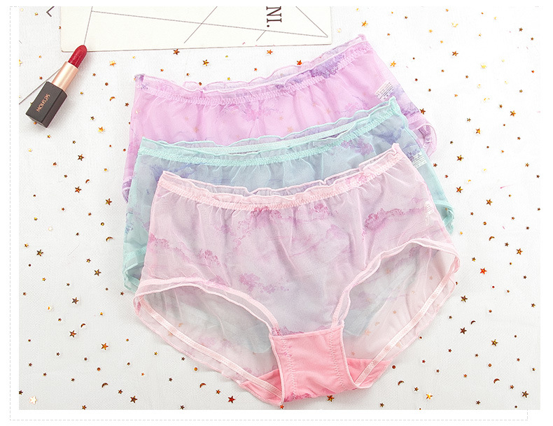 Cô gái ren trong suốt lưới tam giác phụ nữ đồ lót eo của phụ nữ thoáng khí băng lụa bông đồ lót gợi cảm bán buôn quần lót nữ cotton