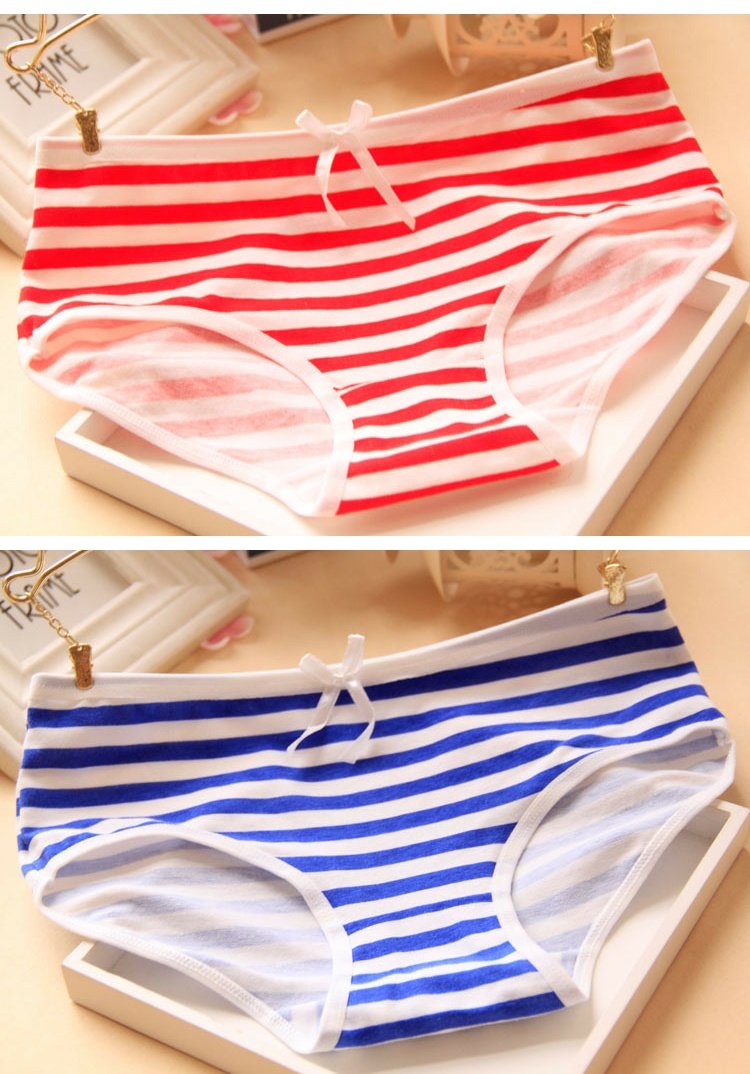 Cô gái dễ thương sọc bông đồ lót sinh viên hải quân phong cách cotton tam giác eo thấp quần lót nữ bán buôn quần lót su