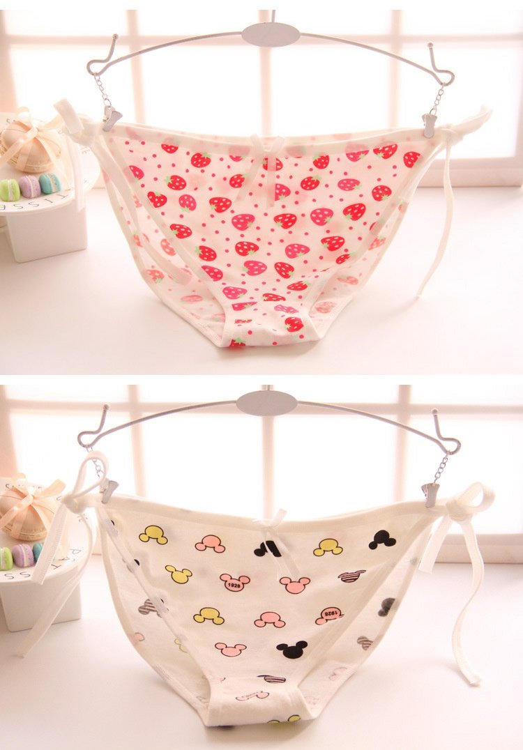 Thắt lưng thấp cô gái gợi cảm COS sọc béo lần Hatsune cotton quai nữ hoạt hình tam giác đồ lót bán buôn quan xi