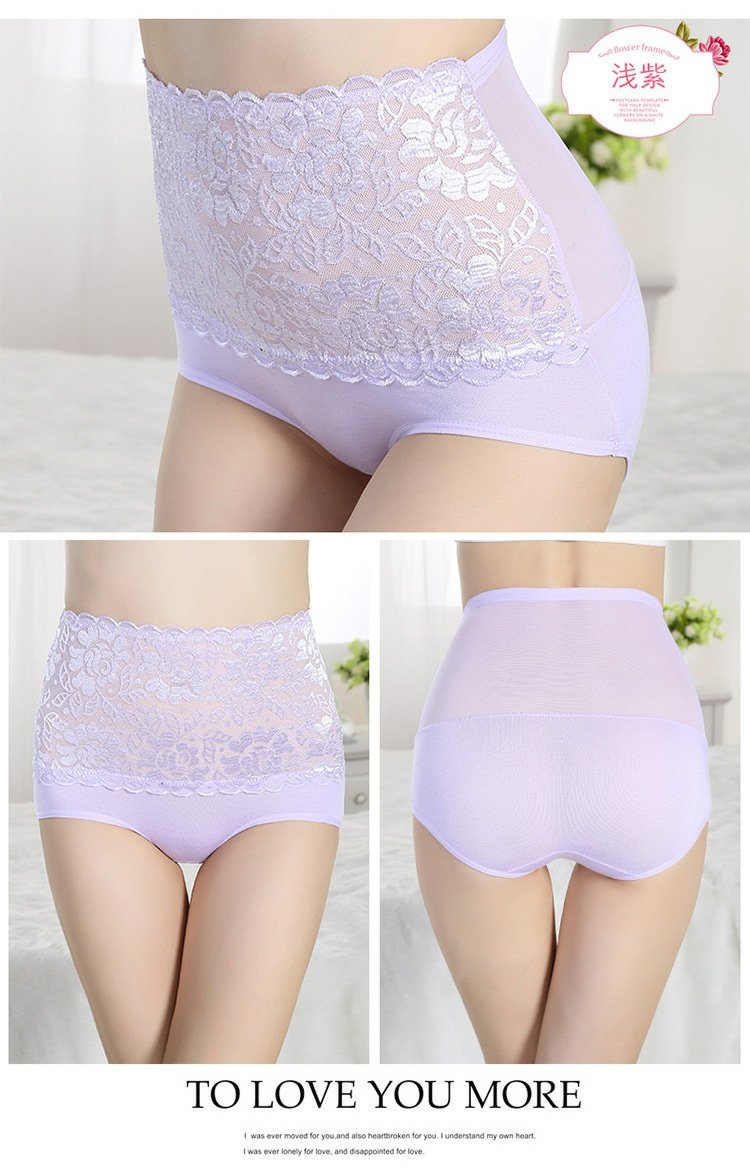 Sau sinh ren nữ gợi cảm Modal đồ lót bụng cotton modal eo cao tóm tắt kích thước lớn bán buôn quần lót nữ sinh