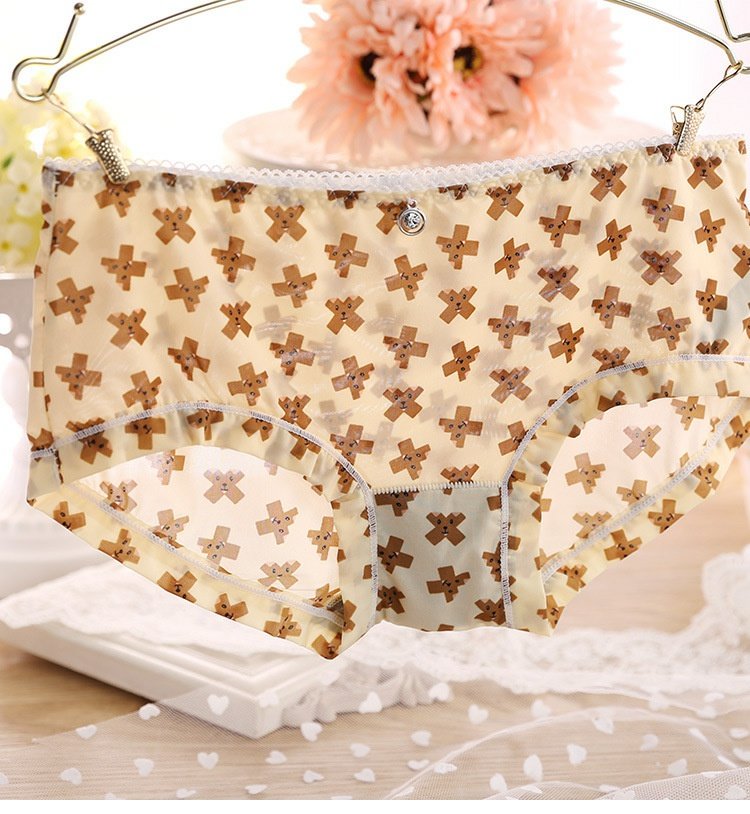 Băng lụa liền mạch eo thấp gợi cảm sữa lụa in ren cô gái quần lót thoáng khí phụ nữ bán buôn các mẫu đồ lót gợi cảm