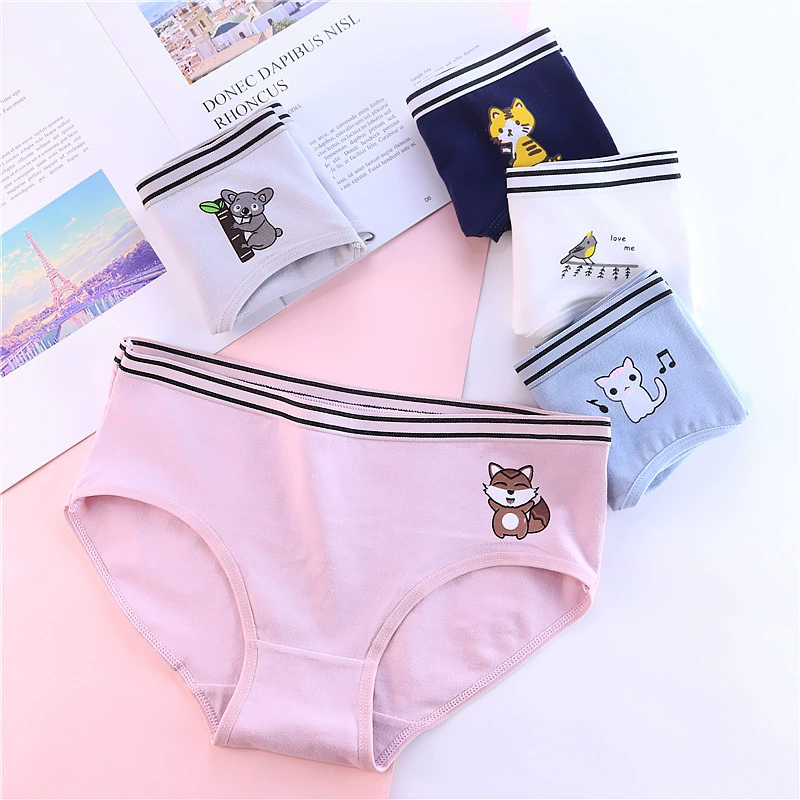 Cotton dễ thương kháng khuẩn eo thấp tóm tắt quần cotton cô gái 100% cotton tập tin đồ lót nữ bán buôn quần lót đôi