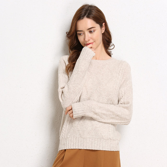 Velvet Wool Knitwear for Women, Autumn and Winter New Style, Round Neck, 100% Pure Wool Base Layer, Loose Pullover, Soft and Cozy Sweater