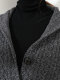 Velvet Hooded Wool Knitted Cardigan for Women, Mid-Length, Thickened, 2025 Autumn and Winter New Pure Wool Hooded Coat
