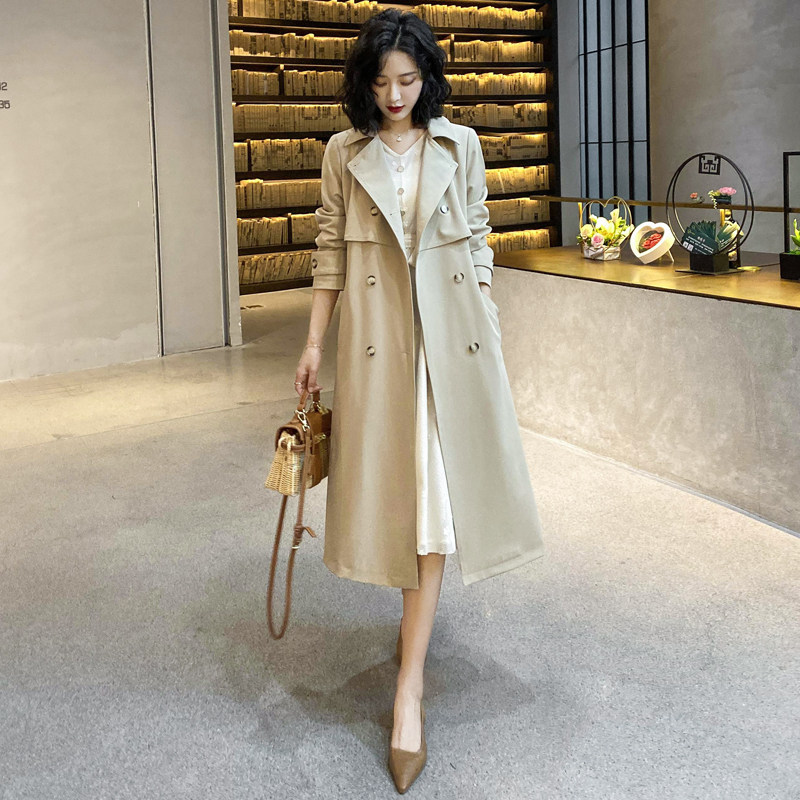 This year's popular windbreaker 2023 new mid-length women's British style drape European and American high-end atmospheric spring and autumn coat