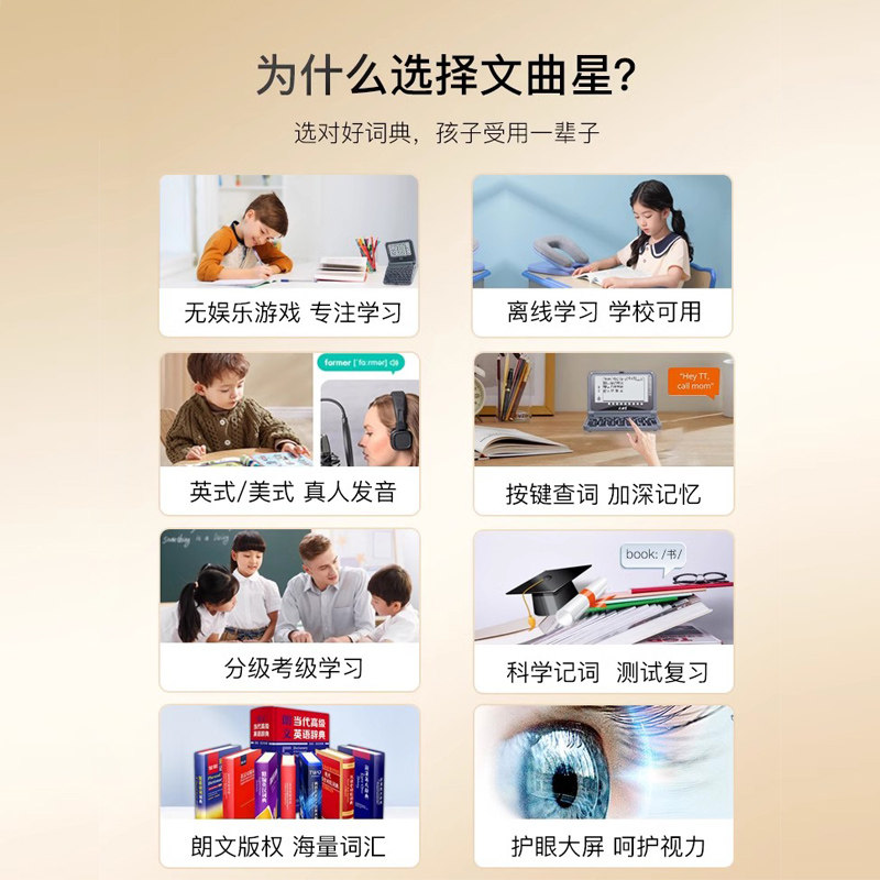 Wenquxing Electronic Dictionary E6S Copyright Longman Dictionary English-Chinese Dual Interpretation British and American Real Pronunciation No Games No Internet Needed Memorize Words Reverse Look-Up Repeat Reading Universal English Learning Vocabulary Machine for Primary and Secondary Schools