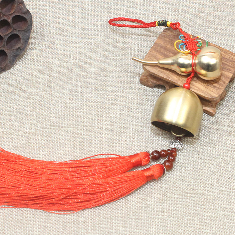 Zongshan open open cover pure copper gourd copper bell clang wind bell Home decoration Car pendant pendant Lucky and safe
