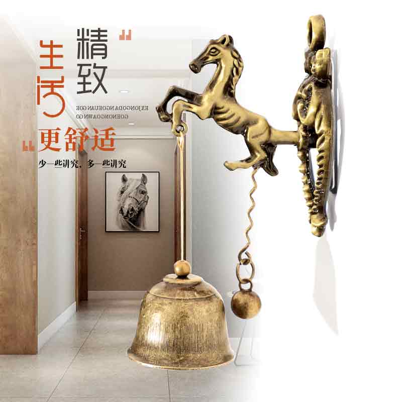 Net red retro retro animal metal doorbell Wind bell Home shop wall decoration Door decoration doorbell dangling decoration