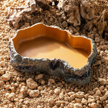 Climbing pet food basin lizard water basin hermit crab horned frog bath basin breeding box simulated rock landscaping decoration to prevent escape