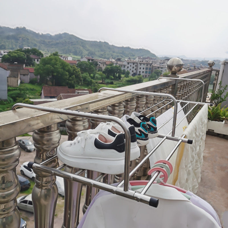 Window stainless steel window balcony sun shoe rack drying rack railing small multifunctional drying clothes towel drying rack